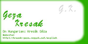 geza kresak business card