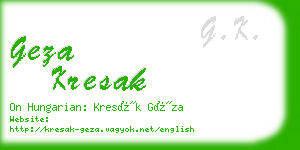 geza kresak business card